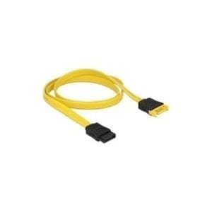 DeLOCK - SATA-jatkokaapeli - Serial ATA 150/300/600 - 7-pin SATA (W) - 7-pin SATA (M) - 70 cm - Keltainen (83950)