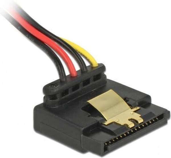 DeLOCK Molex (m) - SATA (f) vinklet med metalklemmeadapter - 0,30 meter