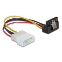 DeLOCK - virtalähde - 15 PIN SATA virtalähde - sisäinen virtalähde, 4-pin (M) - 15cm - 90 astetta liitäntä, lukituksella (60121)