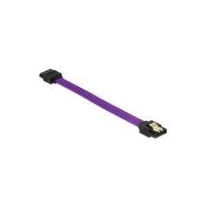 DeLOCK Premium - SATA-kabel - Seriel ATA 150/300/600 - 7-benet SATA (M) - 7-benet SATA (M) - 10 cm - låst - lilla (83688)