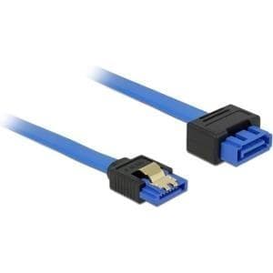 DeLOCK - SATA-förlängningskabel - Serial ATA 150/300/600 - SATA (R) till SATA (S) insnäppt - 50 cm - Blå (84973)