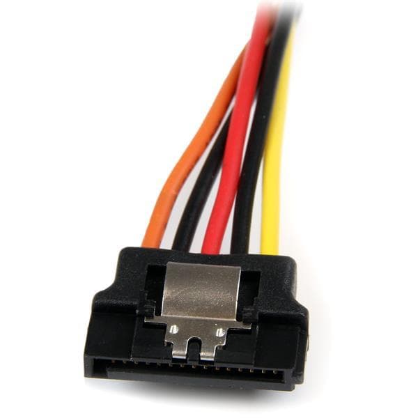 StarTech.com SATA Y nätadapterkabel med låsklämma 15 cm - S-ATA Y splitter strömkabel M/F - Seriell ATA 15pin Y-adapter
