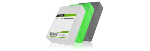 ICY BOX IB-AC6025-3 2,5 harddisk opbevaringsboks Sæt med 3 stk. Grøn, Grå, Hvid