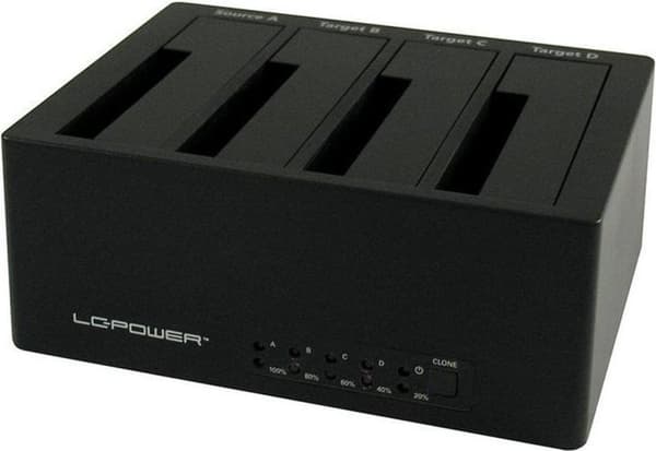 LC-Power LC-DOCK-U3-4B basstation för lagringsenheter USB 3.0 Typ-A Svart
