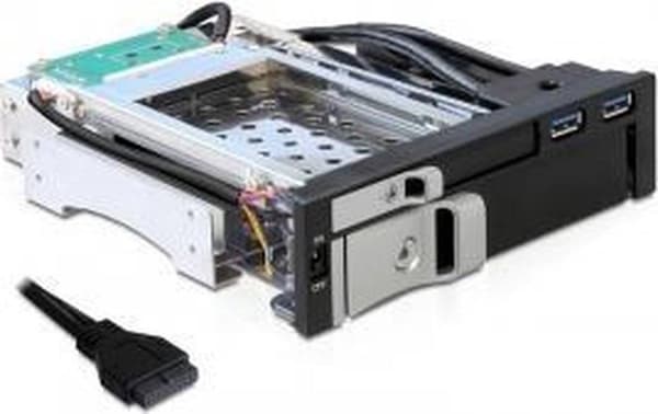 Delock - 5,25 Wechselrahmen til 1 x 2,5 + 1 x 3,5 SATA HDD
