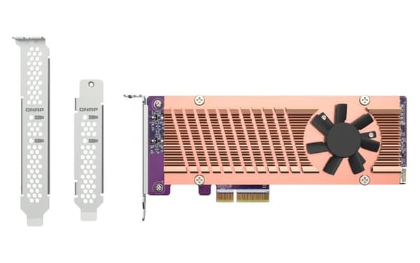 QNAP QM2-2P-344 - Lagercontroller - M.2 - PCIe - lav profil - PCIe 3.0 x4 (QM2-2P-344A) Brun, Grå