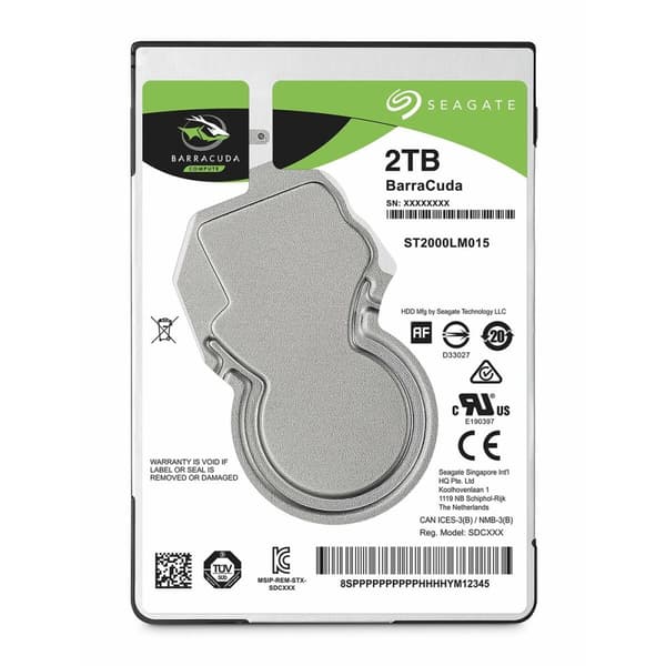 Harddisk Seagate Barracuda 2,5" 2 TB 2 TB SSD