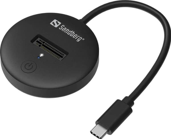 Sandberg USB 3.2 Dock til M.2+NVMe SSD - SSD - M.2 - 4 TB - USB Type-C - 10 Gbit/s - Sort (136-47)