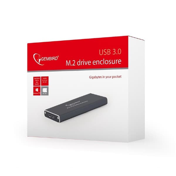 Gembird EE2280-U3C-01 lagerdrevkabinet SSD kabinet Black M.2