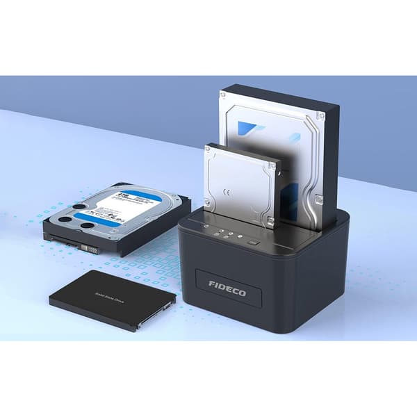 Fideco HDD/SSD dockstation med USB 3.0 och SATA-stöd