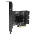 Miniatyrbillede 6 af 11: Udvidelseskort PCIE til 6Port SATA3.0-harddisk 6G PCIE3.0 GEN3 4X Interface Hub-adapter