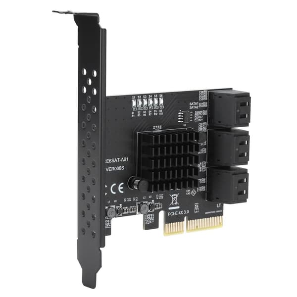 Udvidelseskort PCIE til 6Port SATA3.0-harddisk 6G PCIE3.0 GEN3 4X Interface Hub-adapter