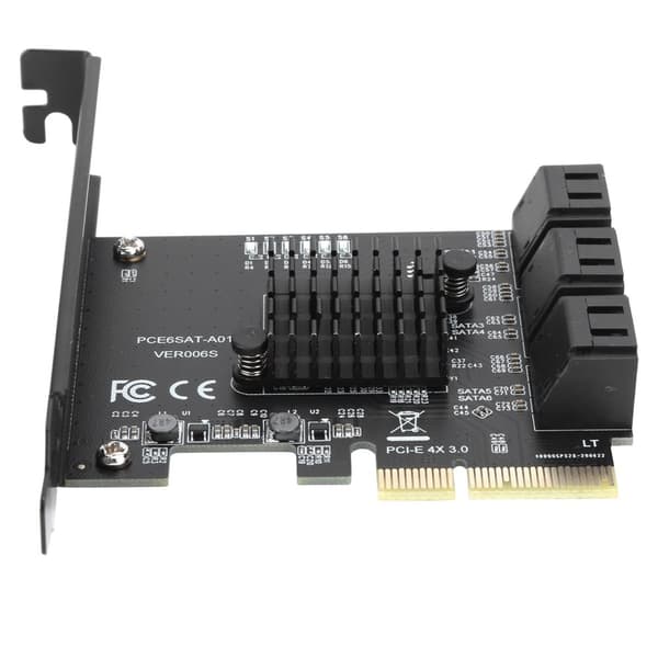 Udvidelseskort PCIE til 6Port SATA3.0-harddisk 6G PCIE3.0 GEN3 4X Interface Hub-adapter