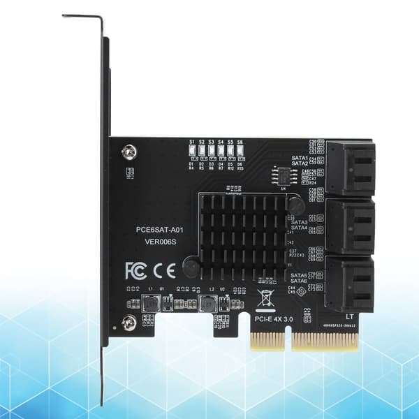 Udvidelseskort PCIE til 6Port SATA3.0-harddisk 6G PCIE3.0 GEN3 4X Interface Hub-adapter