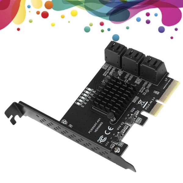 Udvidelseskort PCIE til 6Port SATA3.0-harddisk 6G PCIE3.0 GEN3 4X Interface Hub-adapter