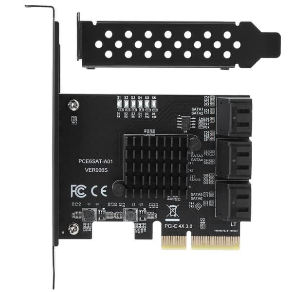 Udvidelseskort PCIE til 6Port SATA3.0-harddisk 6G PCIE3.0 GEN3 4X Interface Hub-adapter