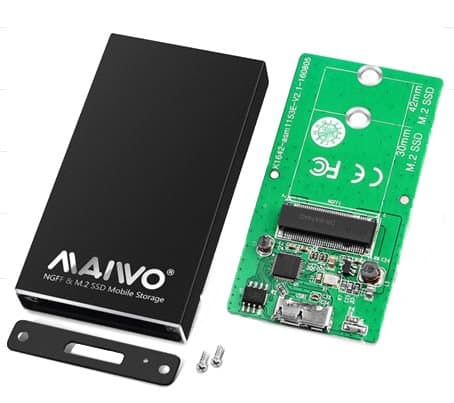 External M.2 SSD enclosure, USB 3.0, USB-C, 5Gbps, black