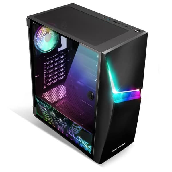 SPIRIT OF GAMER - Clone 4 ARGB Gamer PC-fodral - Mid-Tower ATX, Micro-ATX, ITX