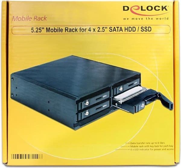 Delock - 5,25? Wechselrahmen für 4 x 2,5? SATA HDD / SSD