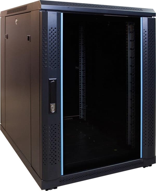 15U miniserverskåp med glasdörr 600x600x860mm (BxDxH)