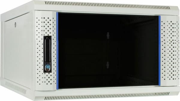 6U hvidt overskab med glaslåge 600x600x368mm