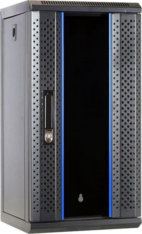 10 tum 12U serverskåp med glasdörr 312x310x618mm (BxDxH)