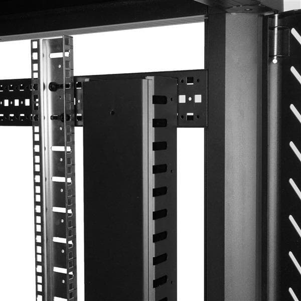 StarTech.com Lodret kabelholder med fingerkanal - 0U - 1,8m - Rack Cable Manager - Kabel - Organizer - 1,83m - Sort - 40U (Antal pr. pakke: 2 )