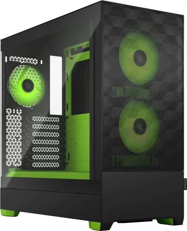 Fractal Design Pop Air RGB - Tower - ATX - sidepanel med vindue (hærdet glas) - ingen strømforsyning (ATX) - grøn, klar, tonet - USB/Audio - til Fract Sort, Grøn