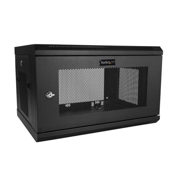 StarTech.com 6U vægmonteret serverrack - op til 43 cm dyb - Hængslet kabinet - Netværksskab - Serverskab - Skab til rackskabe - Vægmonteres - Sort - 6