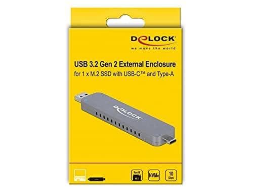 Delock eksternt kabinet til M.2 NVMe PCIe SSD med USB Type-C og Type-A-stik