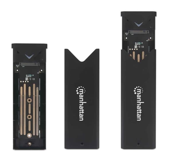 Manhattan 130530 Box Outdoor USB 3.2 SSD SATA M.2 NVMe Black
