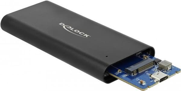 DeLOCK - Tallennuskotelo - M.2 - M.2 NVMe -kortti - 10 Gbit/s - USB 3.1 (Gen 2) - musta (42614) musta