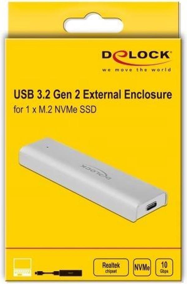DeLOCK 42634 kotelo tallennusasemille M.2 SDD kotelo Hopea