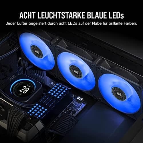 Corsair ML140 LED ELITE 140 mm PWM-fläkt med lysdioder (CORSAIR AirGuide Technology, magnetiska levitationslager, upp till 1600 rpm, åtta ljusa lysdio