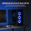 Miniatyrbild 2 av 6: Corsair ML140 LED ELITE 140 mm PWM-fläkt med lysdioder (CORSAIR AirGuide Technology, magnetiska levitationslager, upp till 1600 rpm, åtta ljusa lysdio