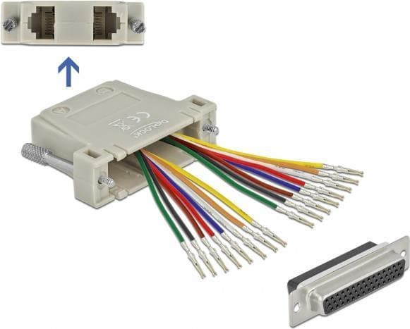 Delock - Verkkosovitin - RJ-45 (W) - DB-44 (W) - peukaloruuvit - beige (66836)