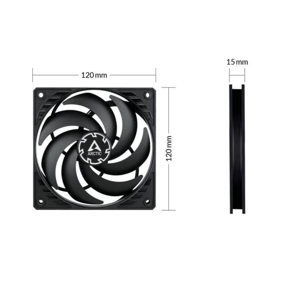 ARCTIC P12 Slank PWM PST 120 mm PWM blæser optimeret til statisk tryk med integreret Y-kabel (ACFAN00275A)
