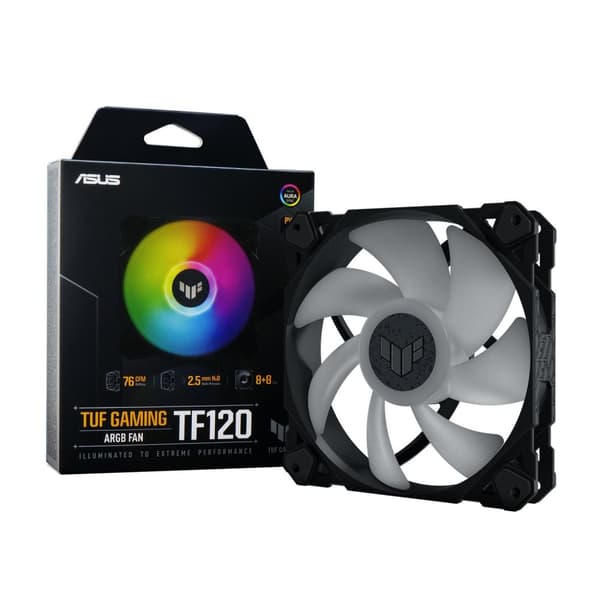 ASUS TUF Gaming TF120 ARGB Fläkt datorfodral luftkylning 12 cm svart (90DA0030-B09000)
