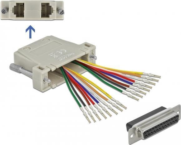 Delock - Nätverksadapter - RJ-45 (W) till DB-25 (W) - tumskruvar - beige (66834)