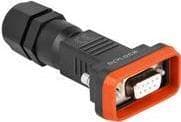 Delock - Datastik - DB-9 (W) - fingerskruer - sort, rød (87803)
