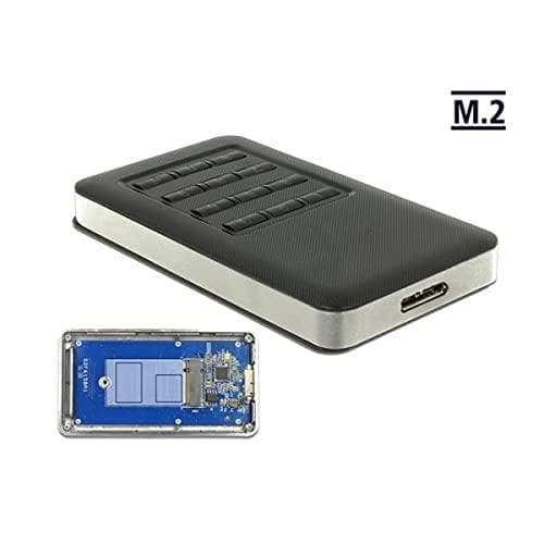 DELOCK Externt hölje M.2 Key B 42 mm SSD USB 3.0 Typ Micro-B hona med låsfunktion