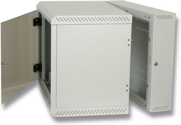 Triton 19'' stativ Vægmonteret 12U/500 glasdør Vægstativ 25 kg Grå stativ