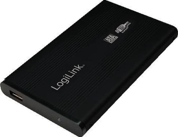 Kabinet 6,3 cm (2,5") LogiLink USB 3.0/SATA sort ALU uden strømforsyning Sort