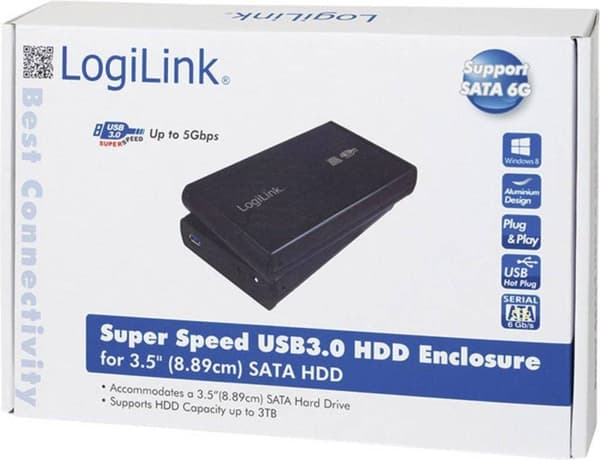 LogiLink UA0107 hus til lagerdrev 3,5'' Sort Sort
