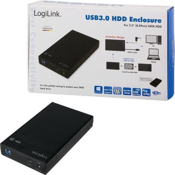 LogiLink UA0276 lagerdrev kabinet 3,5'' HDD kabinet Sort