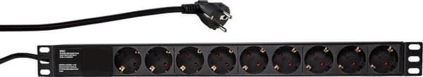 LogiLink PDU9C03 19 tommer Server rack kabinet strømskinne 1 U Jordet stik Sort
