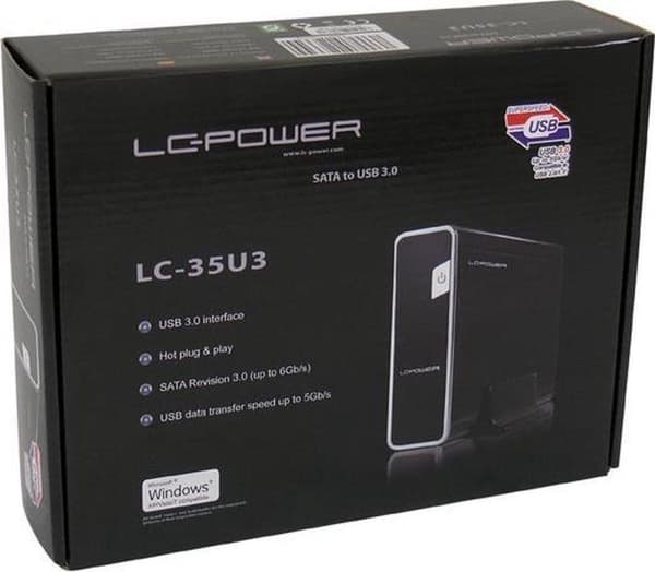 LC-Power LC-35U3 kotelo tallennusasemille 3,5" musta