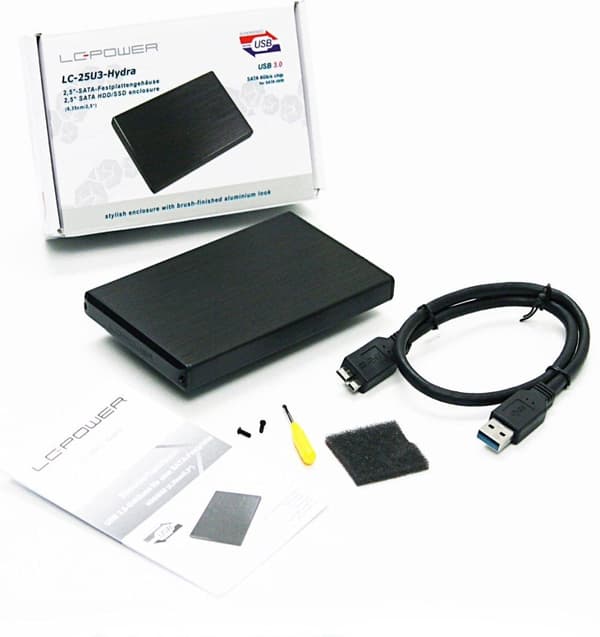 LC-Power LC-25U3-Hydra 2,5" HDD-kotelo Musta