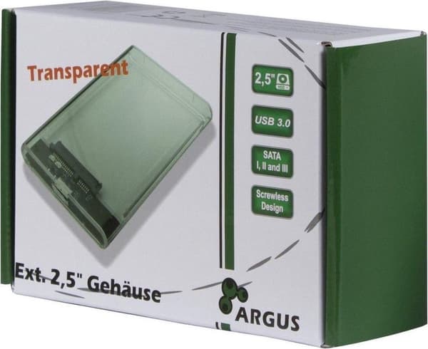 Inter-Tech HDD -kotelo 3,0" Argus GD-25000 läpinäkyvä