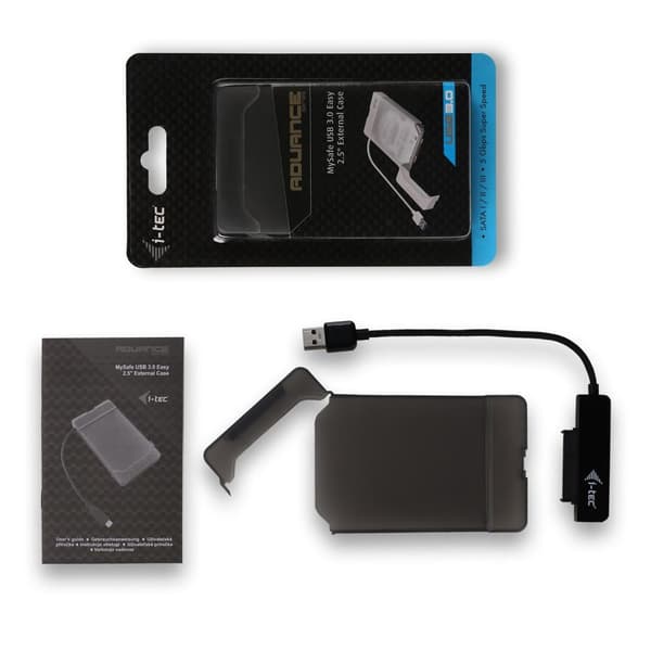 i-tec MYSAFEU313 tallennusasemakotelo 2,5 tuuman HDD/SSD-kotelo Musta